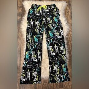 Hot‎ Topic X Beetlejuice Poster Collage Pajama Pants Size Small Spooky Movie
